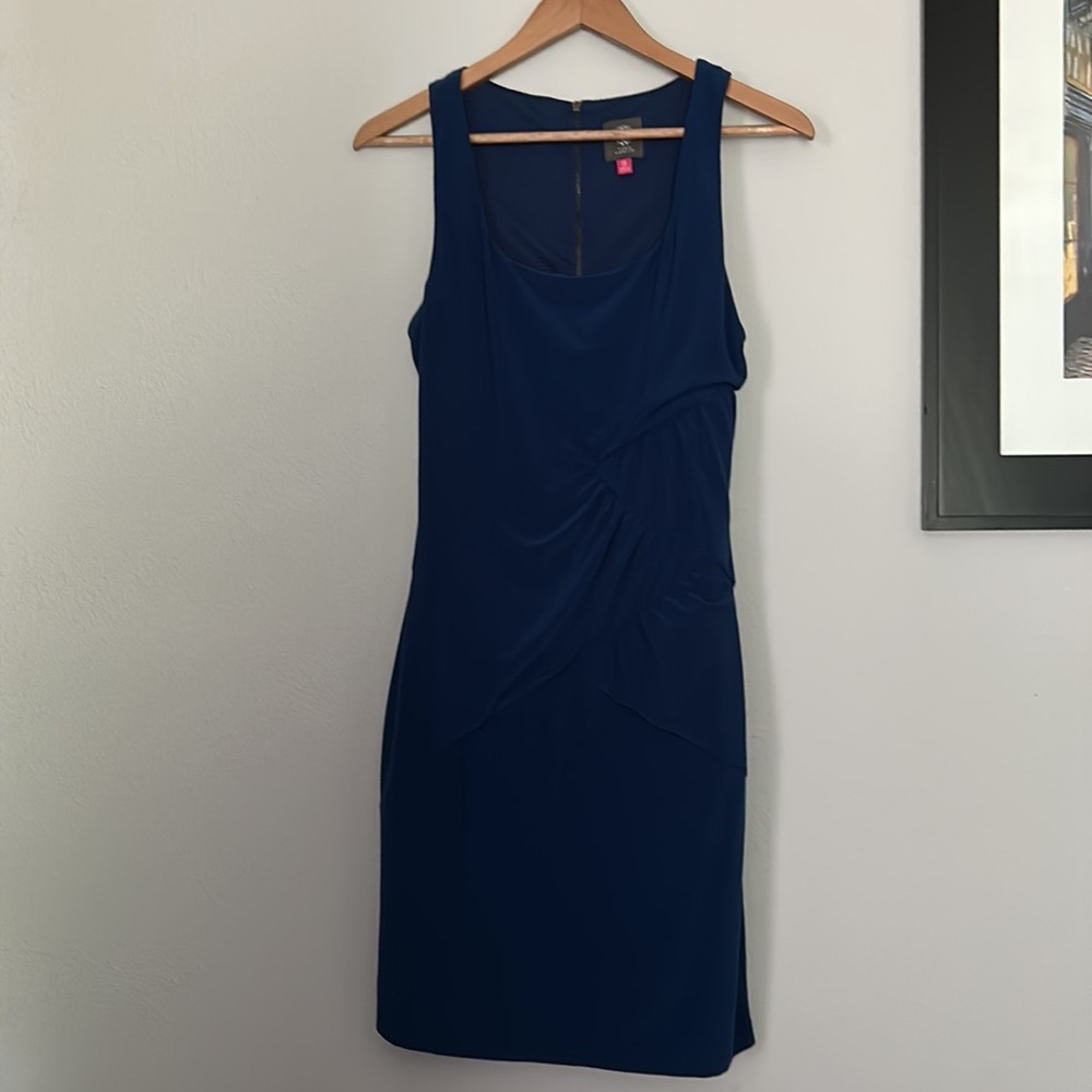 Vince Camuto Sheath Dress Ruching Gathered Sleeveless Size 10